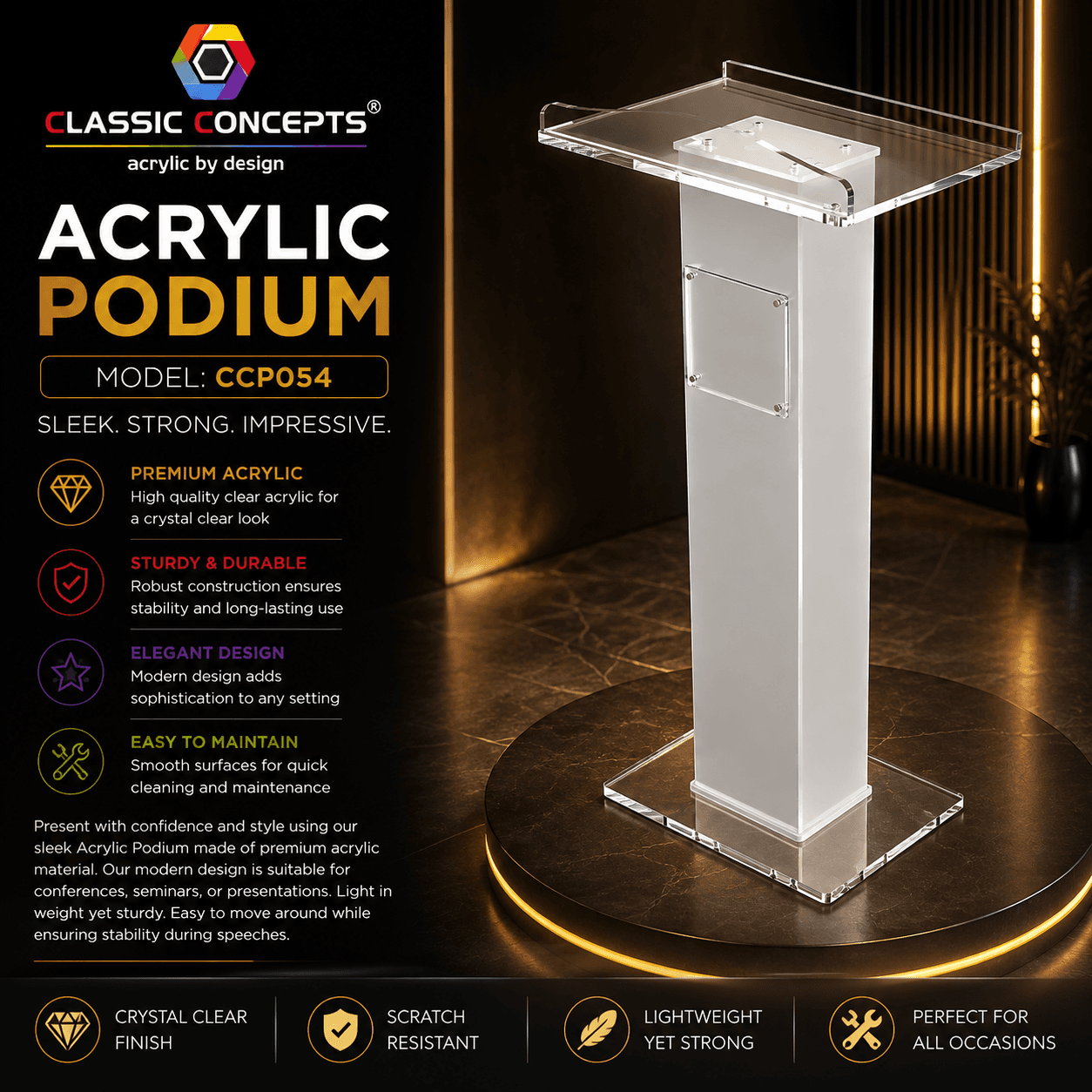 Acrylic Podium CCP054