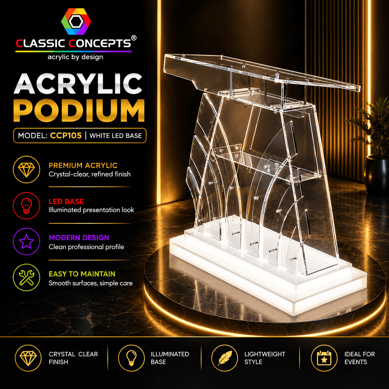 Acrylic Podium CCP105