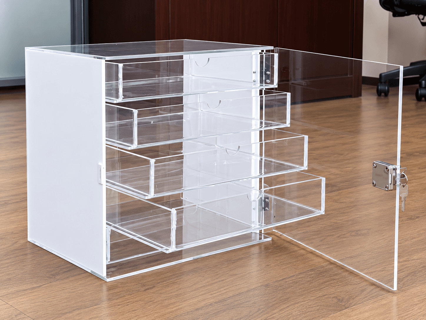 Transparent Acrylic Multi-Drawer Organizer with Lock