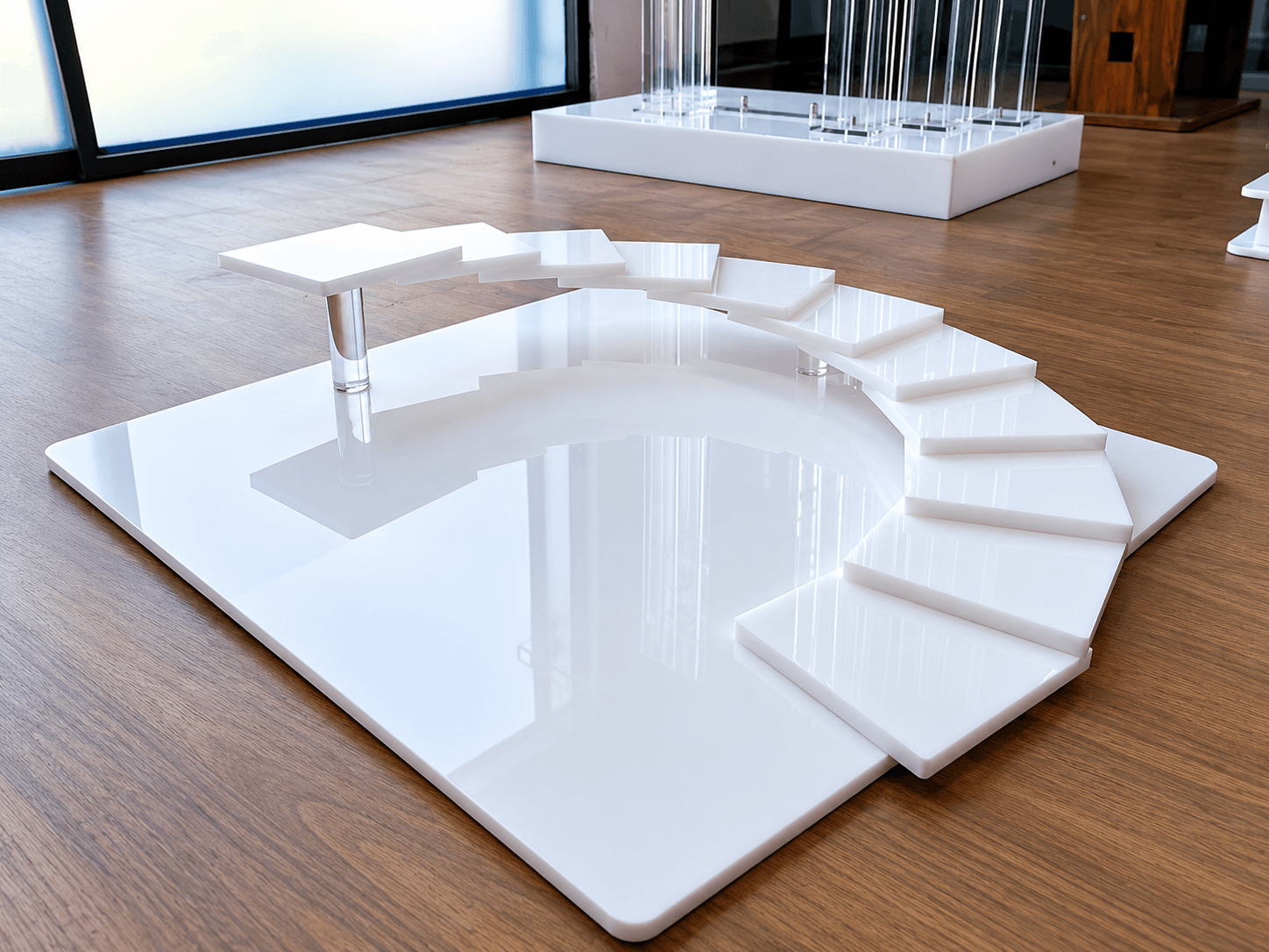 Elegant Acrylic Spiral Step Display Stand