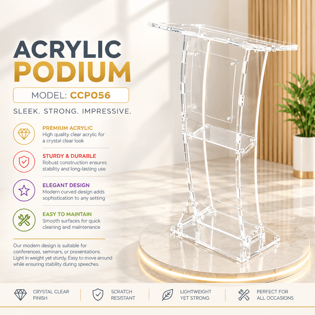 Acrylic Podium CCP056