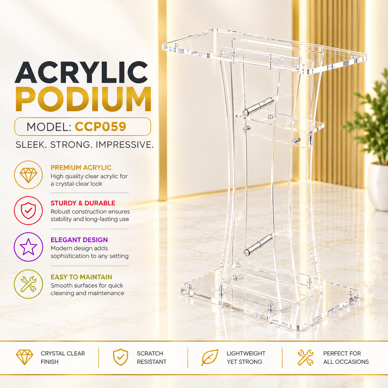 Acrylic Podium CCP059