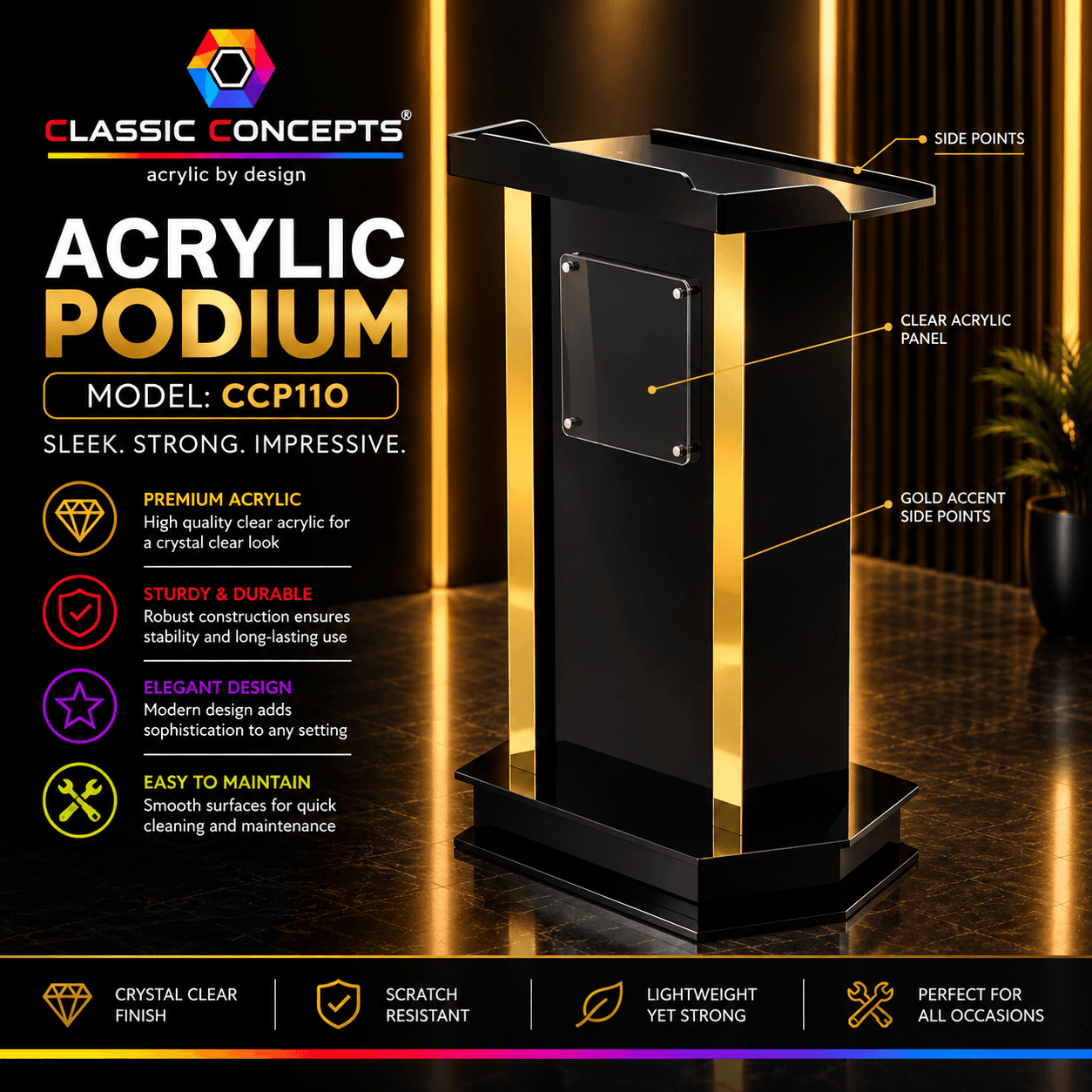 Acrylic Podium CCP110
