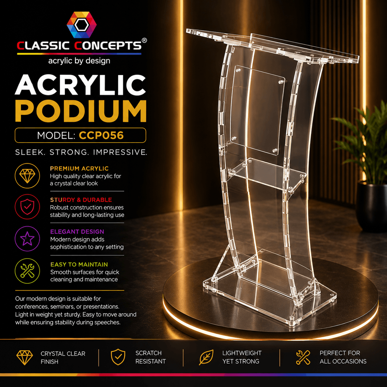 Acrylic Podium CCP056