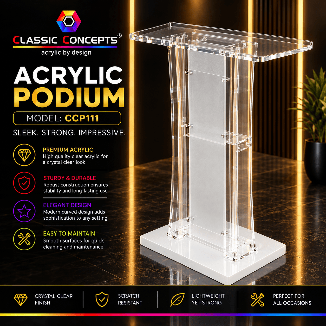 Acrylic Podium CCP111