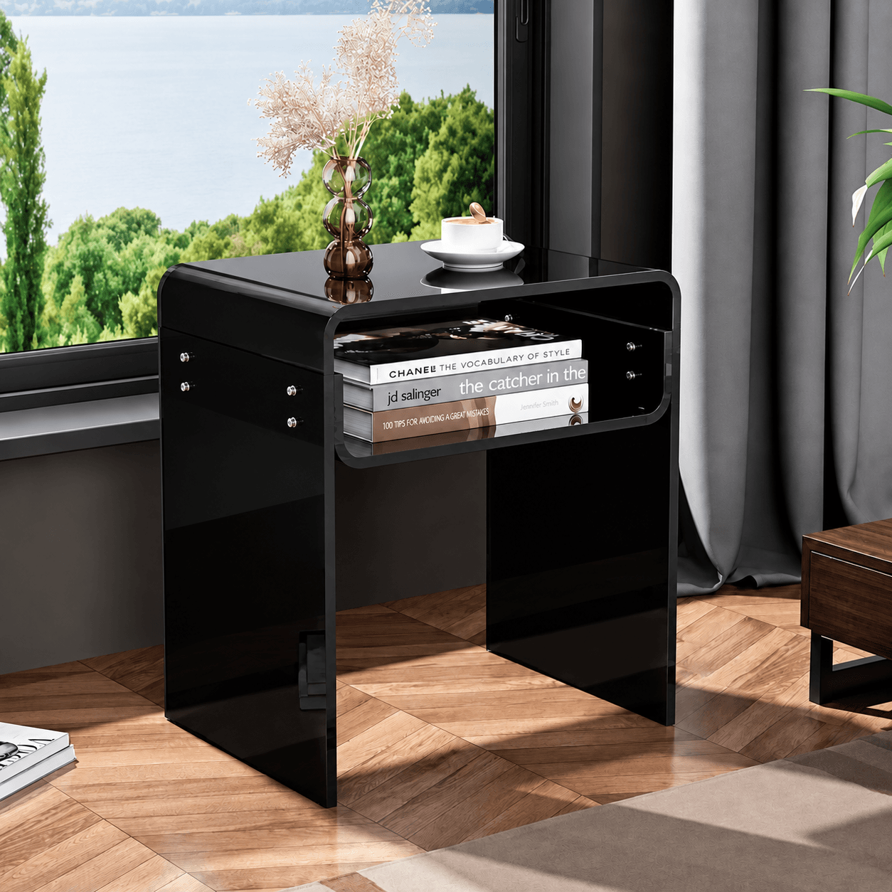 Minimalist Modern Acrylic Side Table, 39.2 x 29.7 x 50 cm image 1