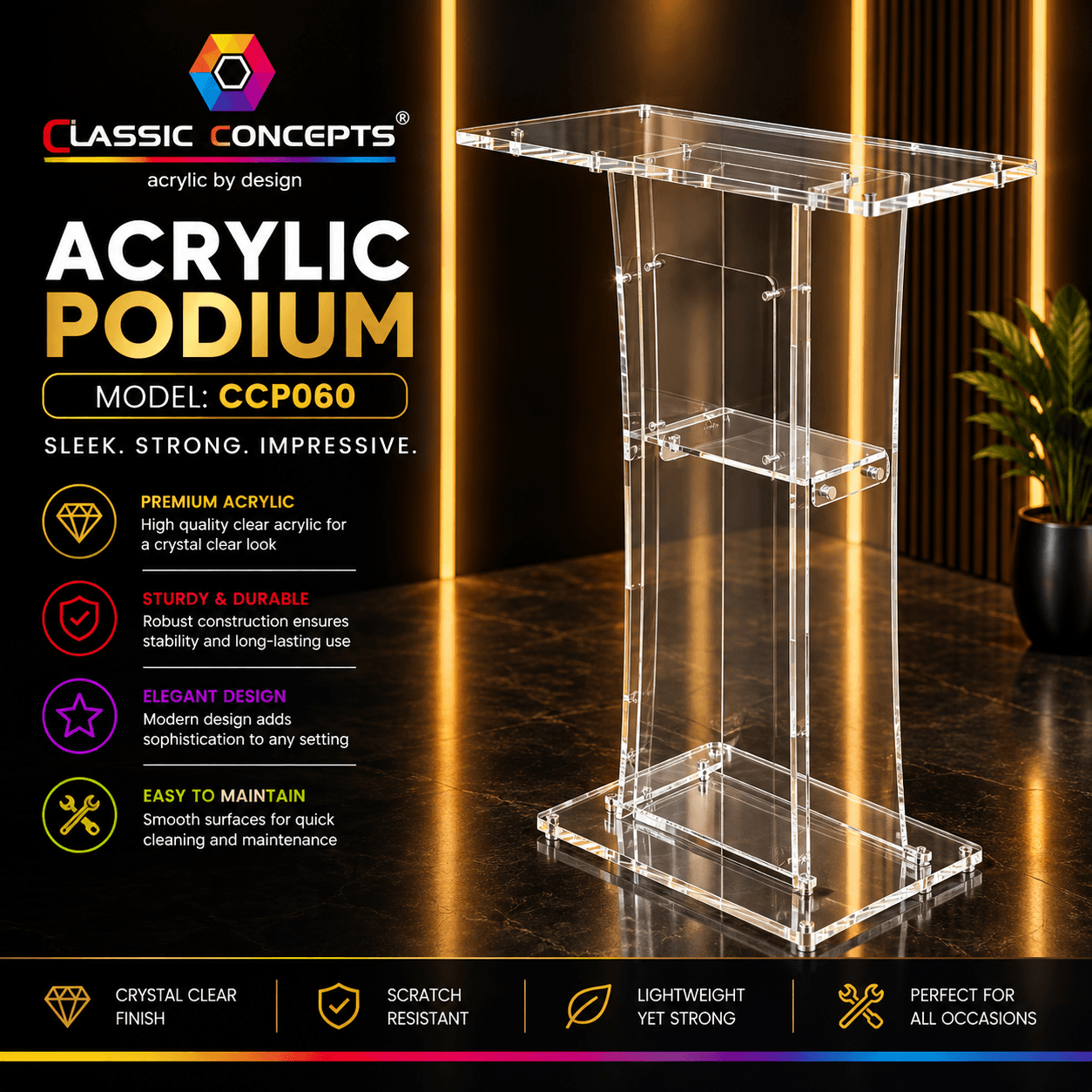 Acrylic Podium CCP060