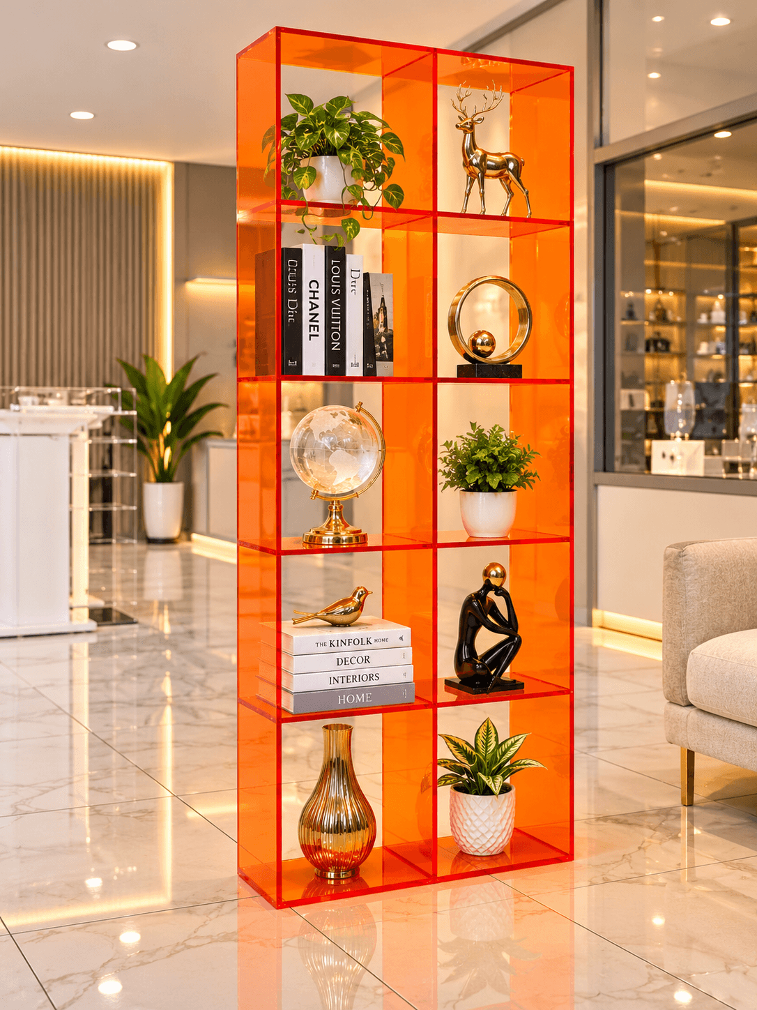 Luxury Orange Acrylic Display Rack image 1