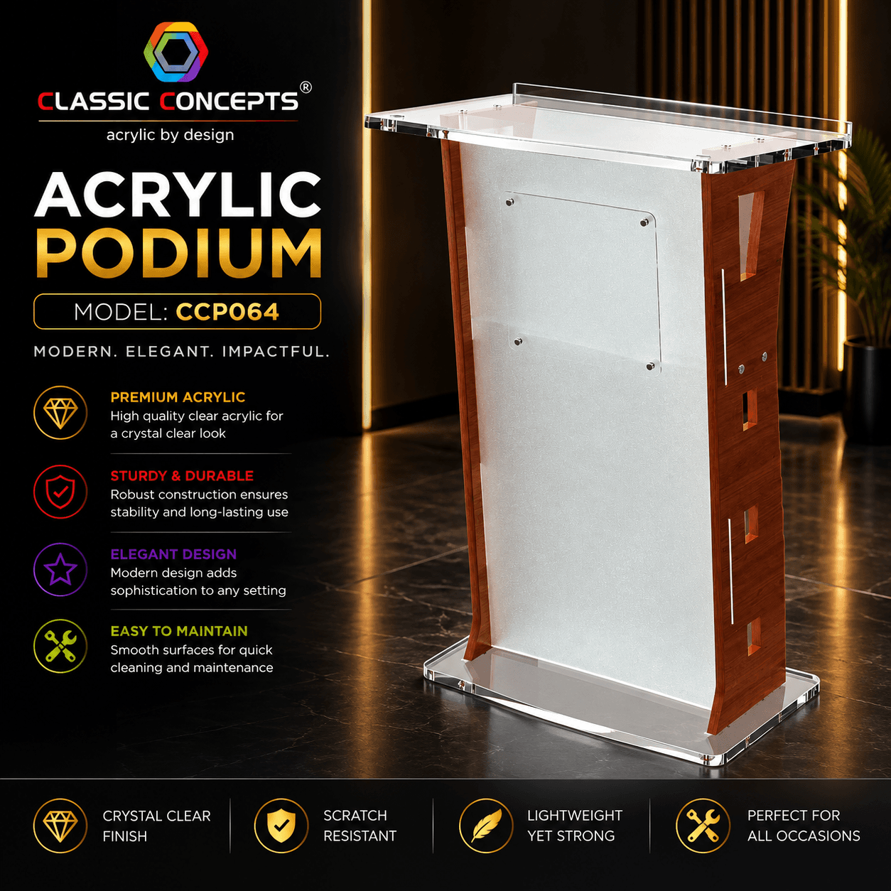 Acrylic Podium CCP064