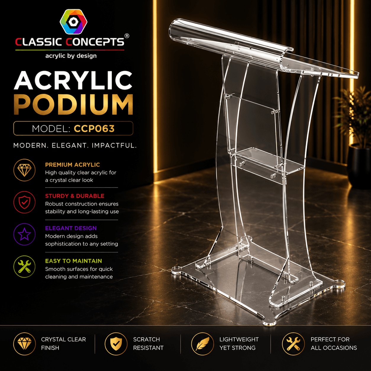 Acrylic Podium CCP063