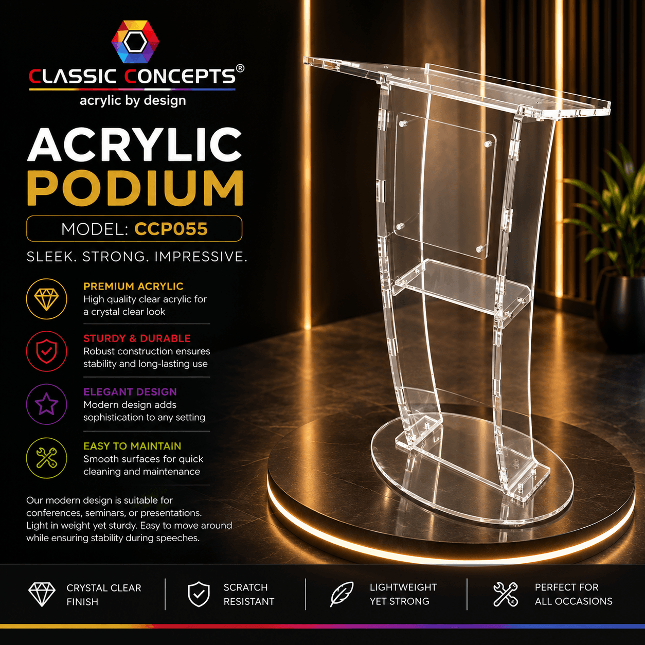 Acrylic Podium CCP055