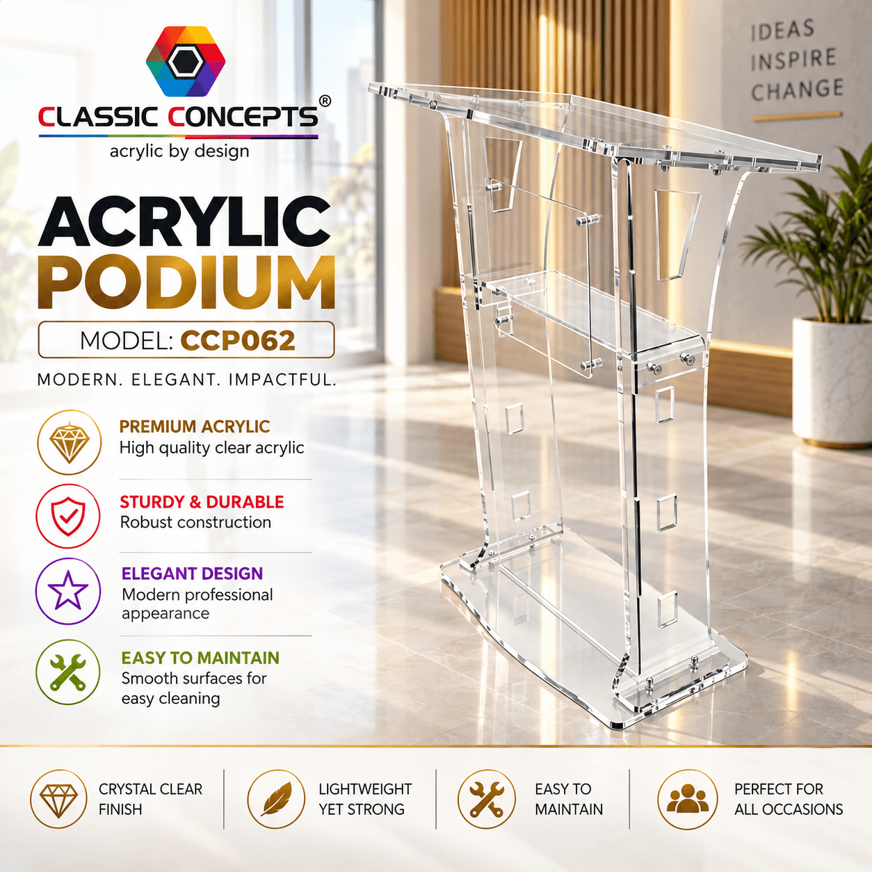 Acrylic Podium CCP062