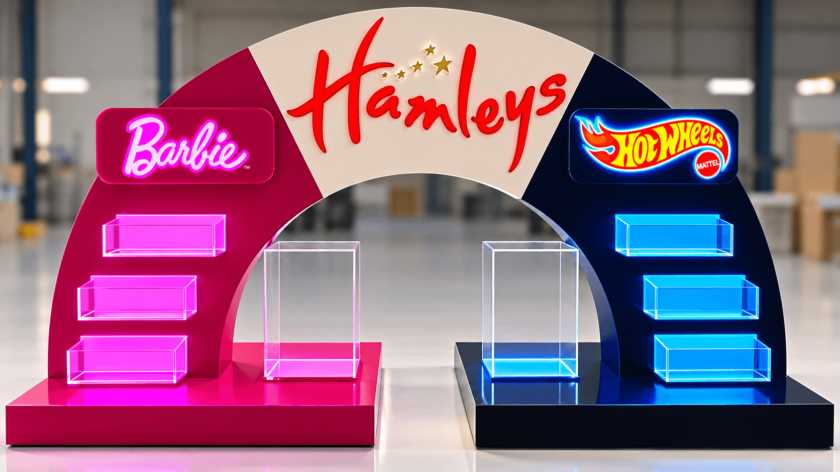 Premium LED Illuminated Acrylic Arch Display Stand