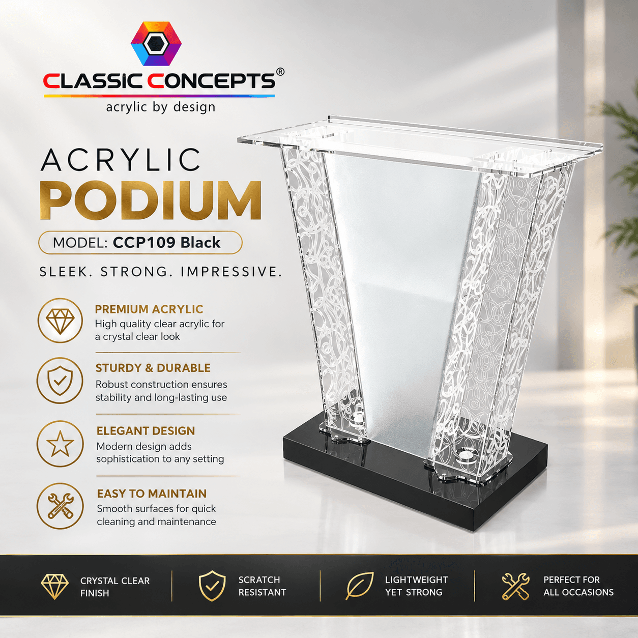 Acrylic Podium CCP109