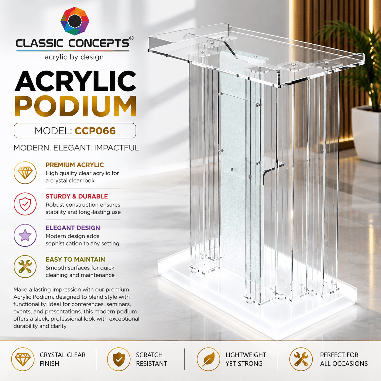 Acrylic Podium CCP066