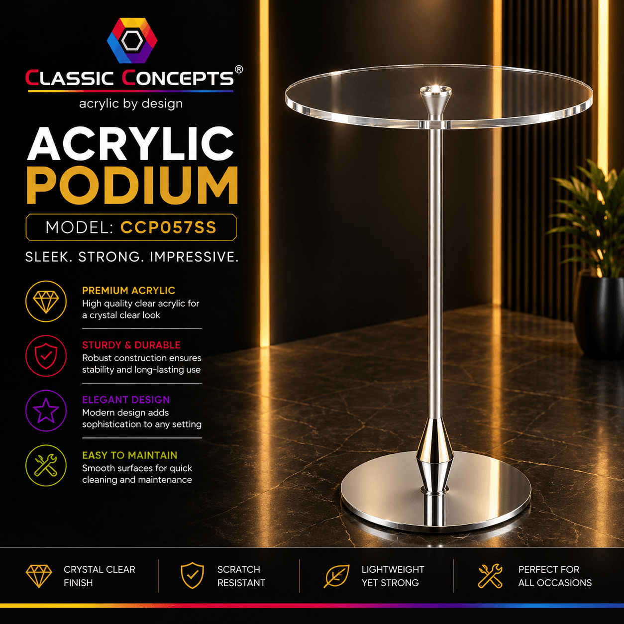 Acrylic Podium CCP057SS