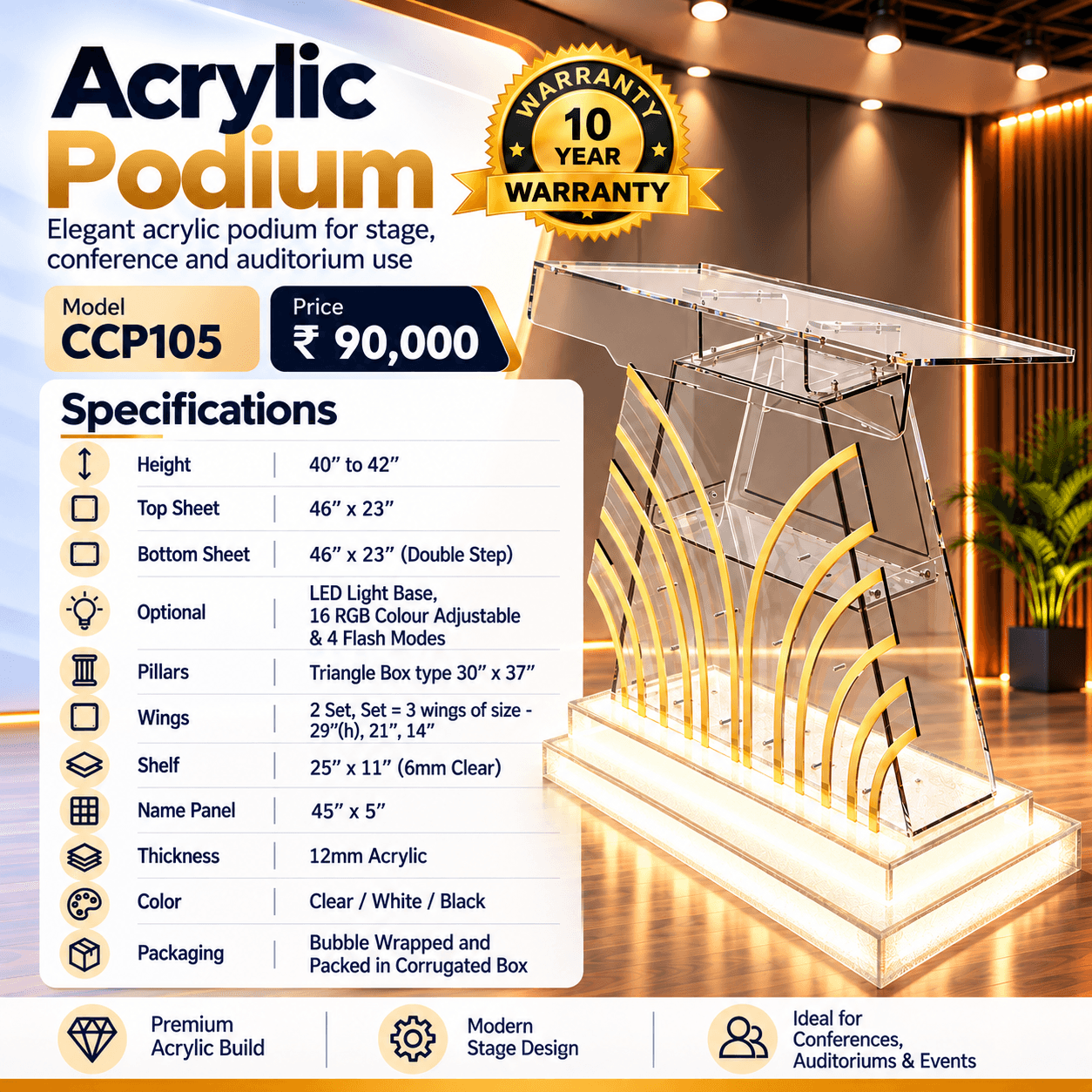 Acrylic Podium CCP105