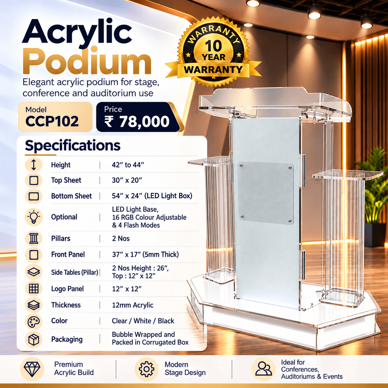 Acrylic Podium CCP102