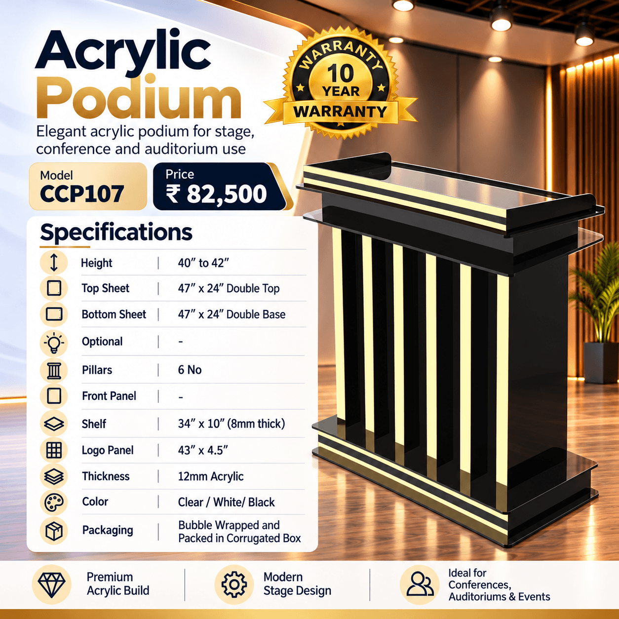 Acrylic Podium CCP107