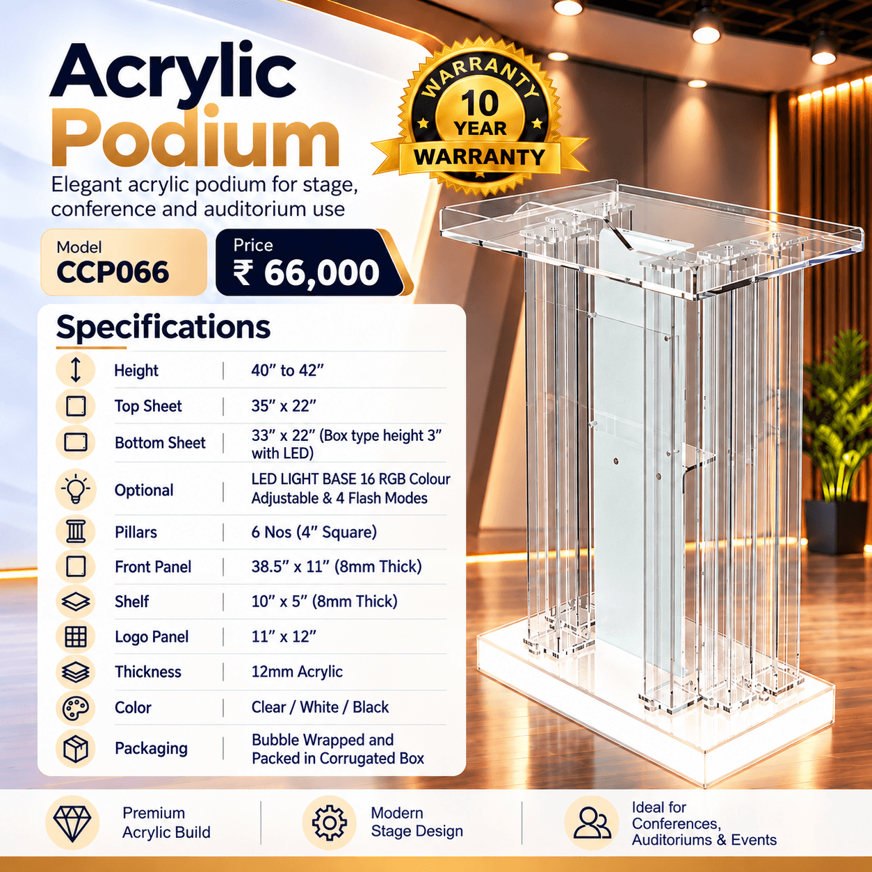 Acrylic Podium CCP066