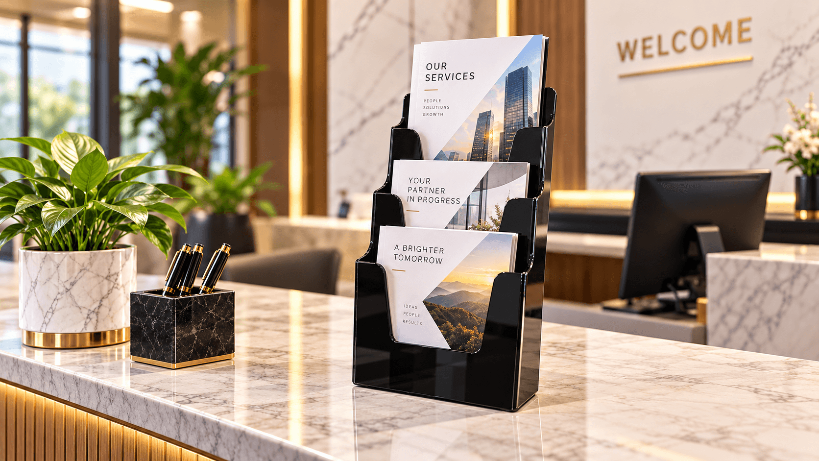 Multi-Tier Acrylic Brochure Holder