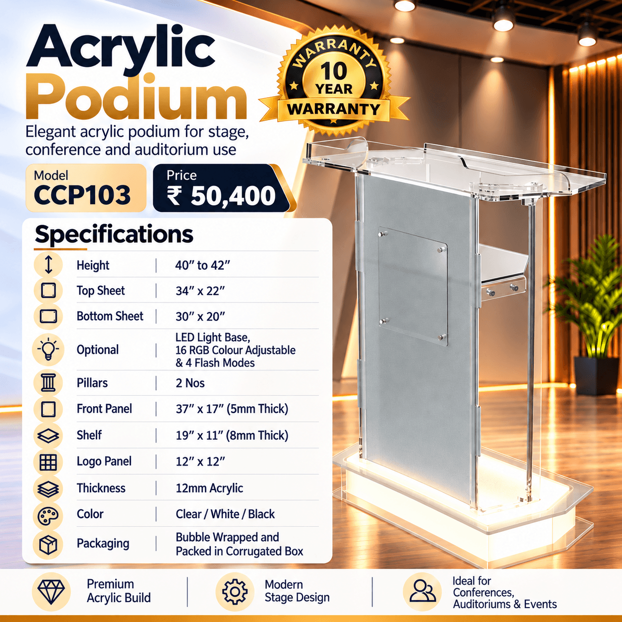 Acrylic Podium CCP103