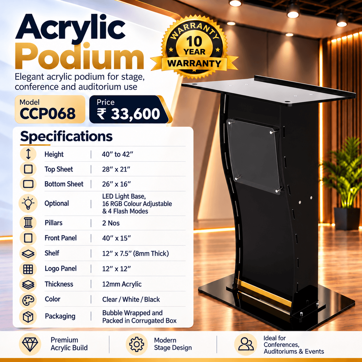 Acrylic Podium CCP068