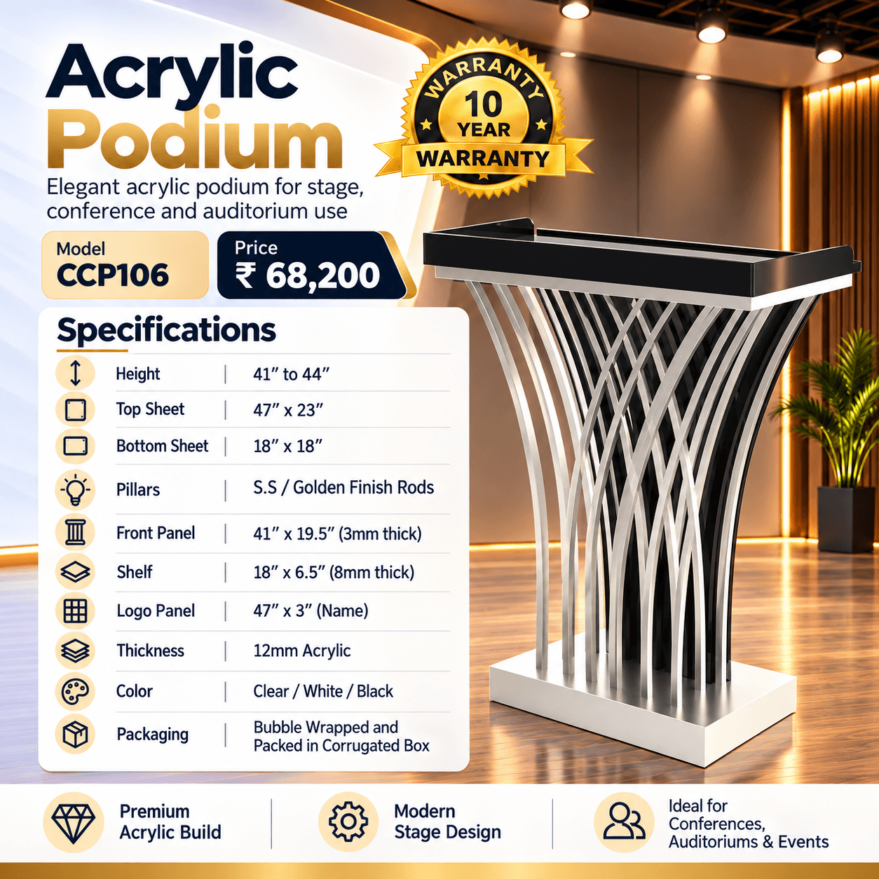 Acrylic Podium CCP106