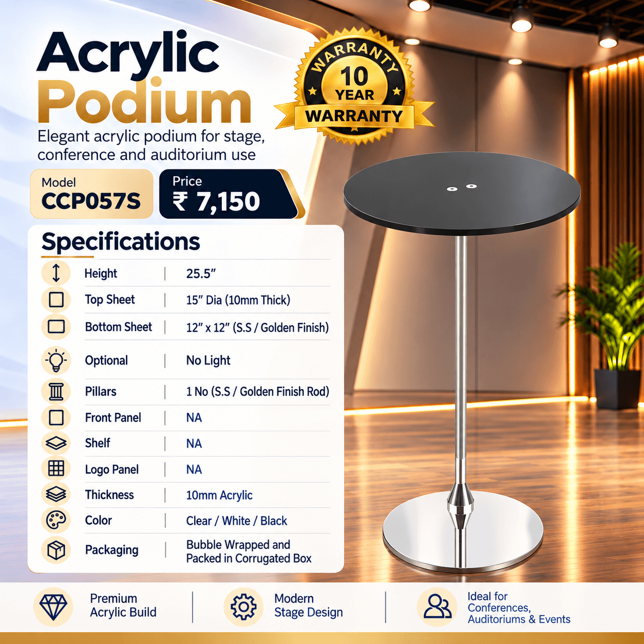 Acrylic Podium CCP057S