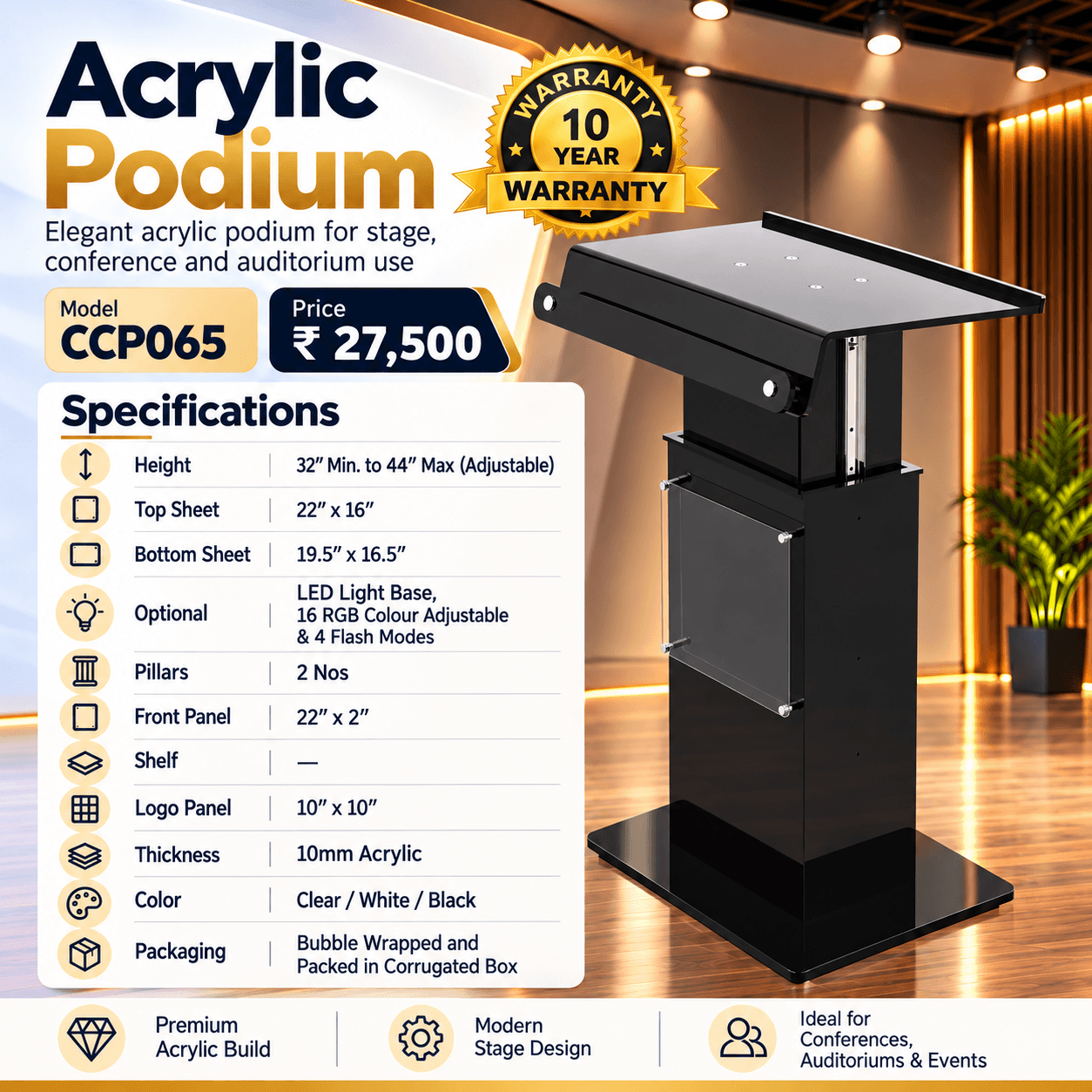Acrylic Podium CCP065