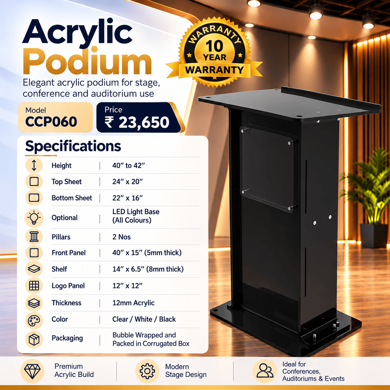 Acrylic Podium CCP060