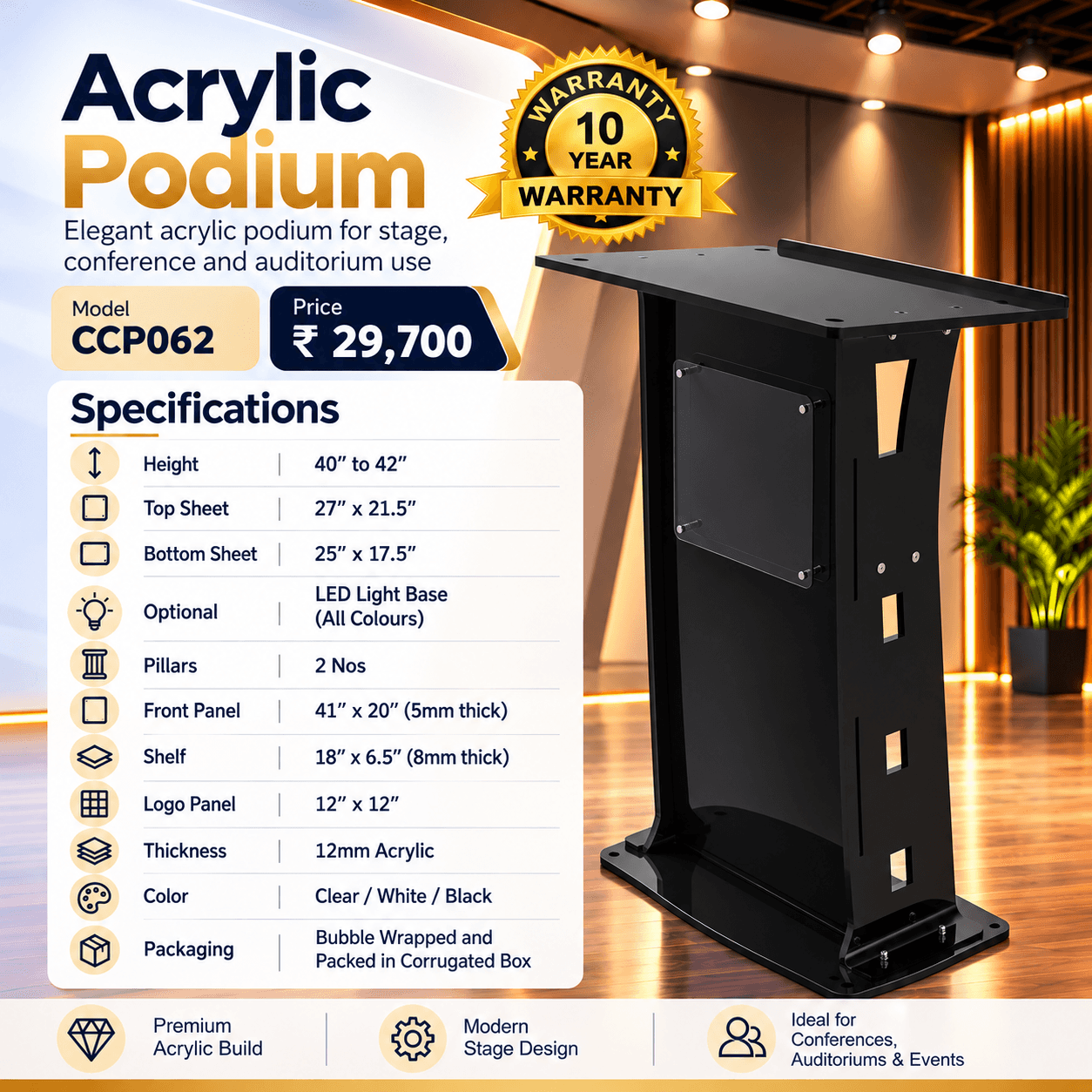 Acrylic Podium CCP062