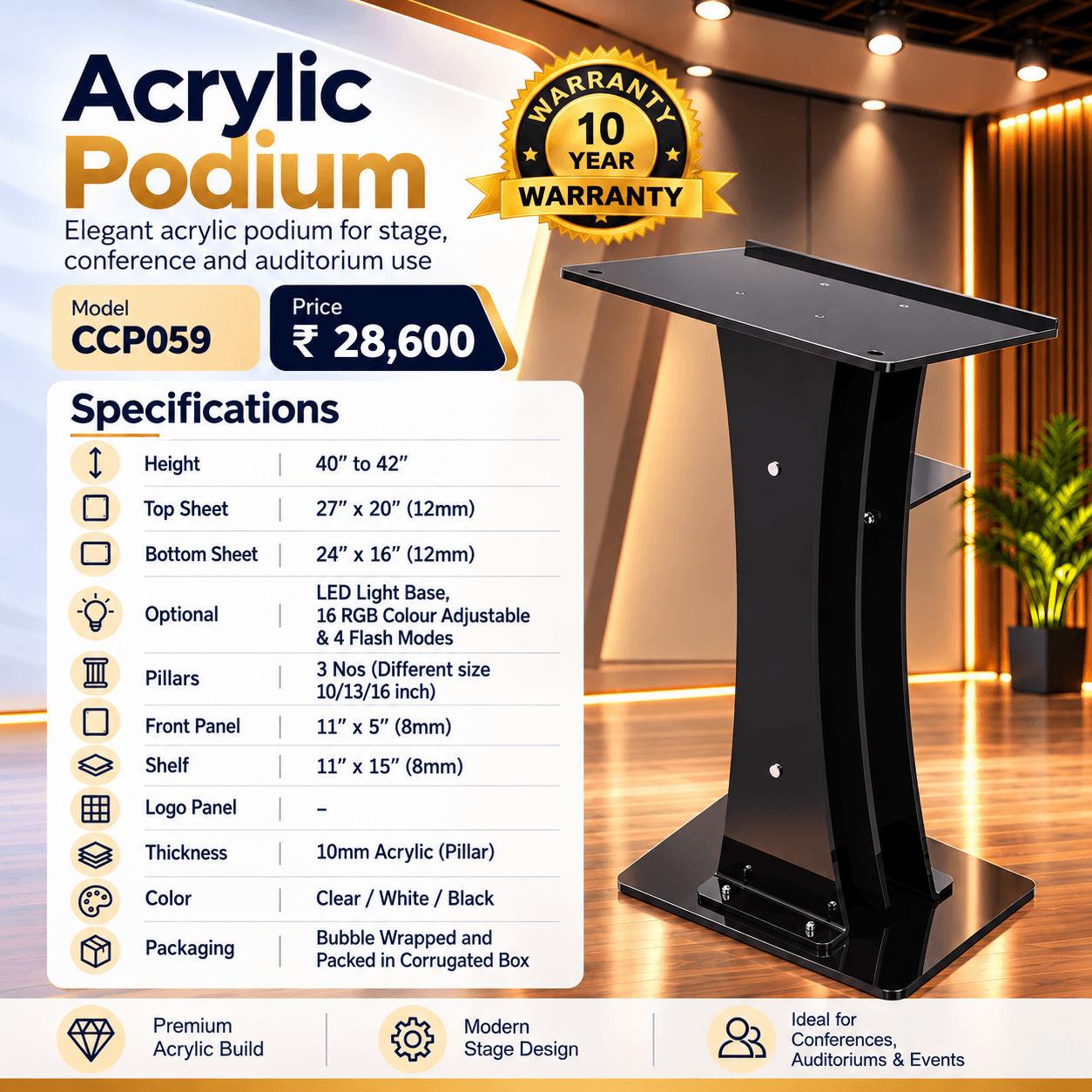Acrylic Podium CCP059