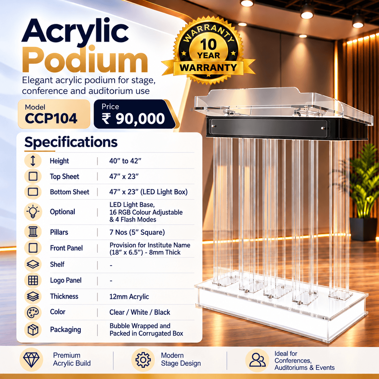 Acrylic Podium CCP104