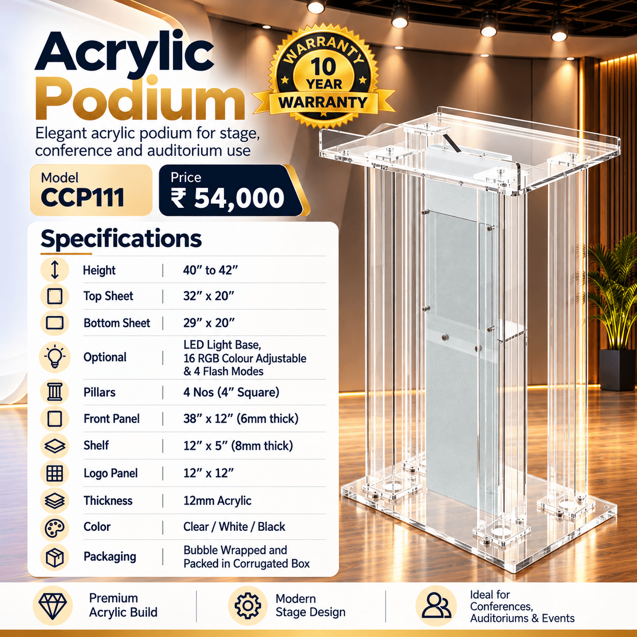 Acrylic Podium CCP111