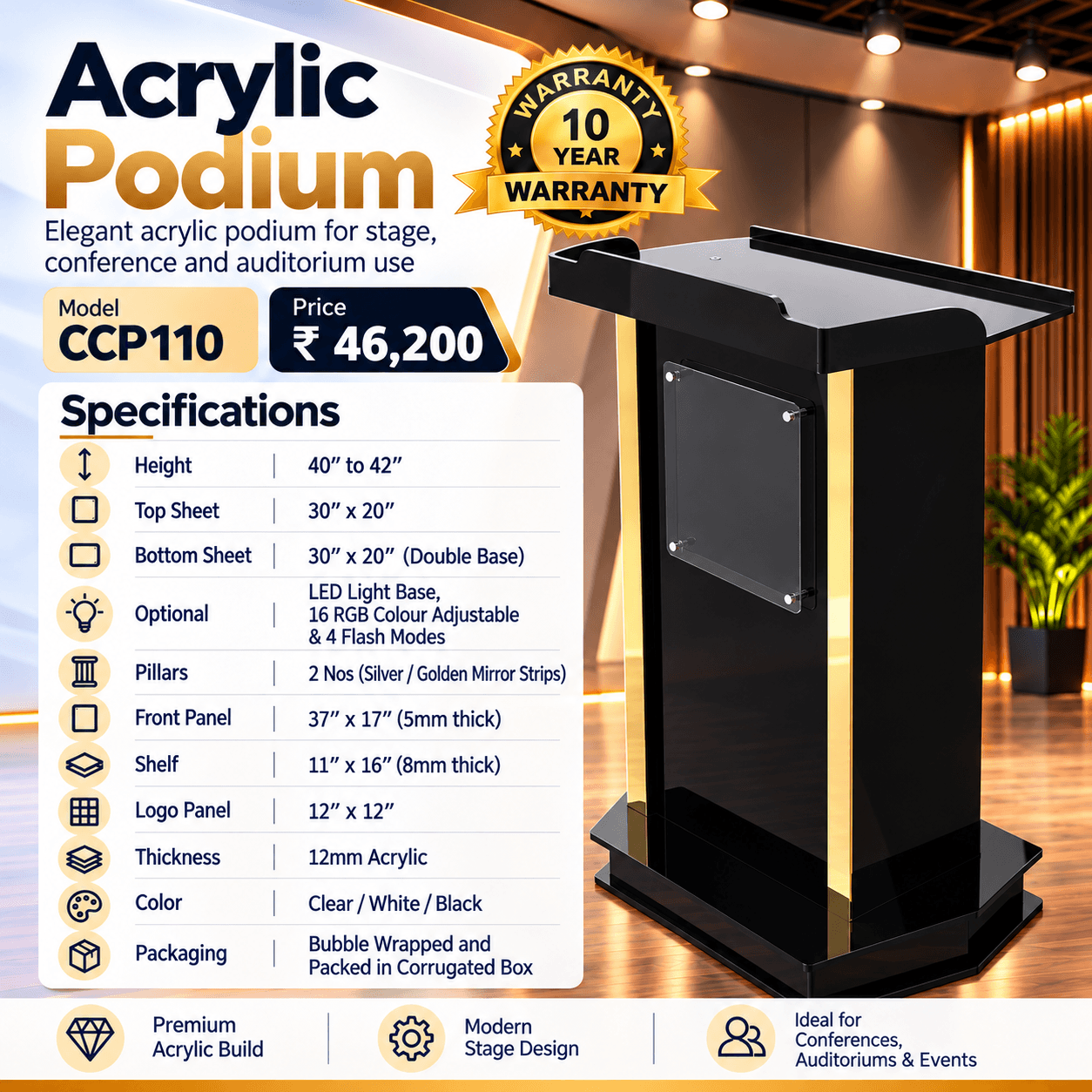 Acrylic Podium CCP110