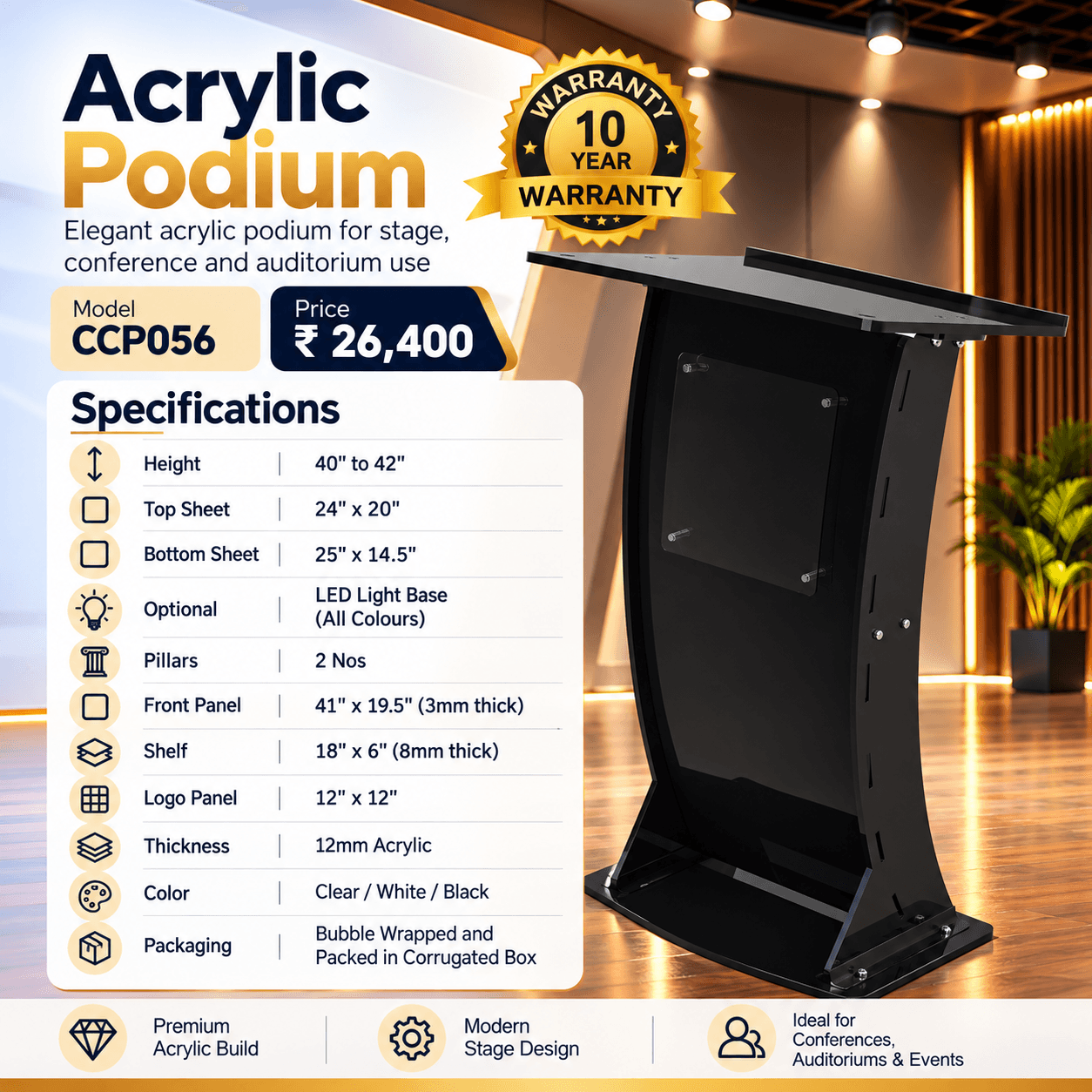 Acrylic Podium CCP056